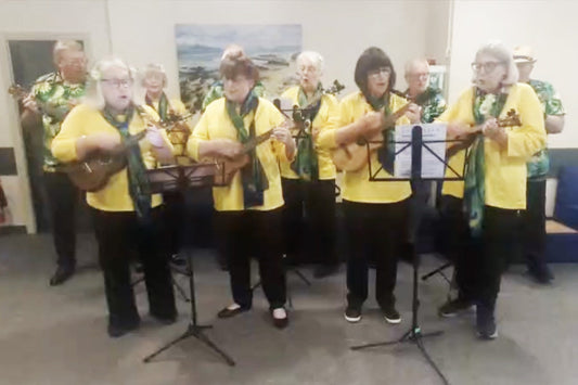 Watch The Ukulymies perform The Crewe Men In Sheds Song